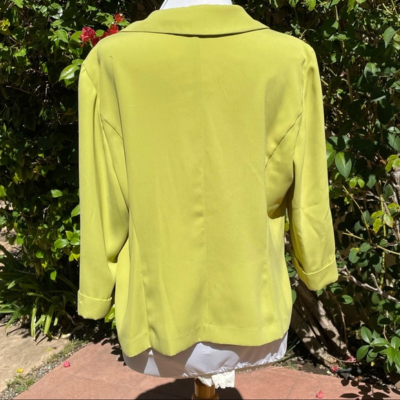 Dana Kay Jacket Blazer Lime Green Chartreuse EUC - Picture 3 of 12